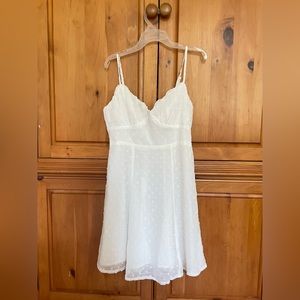 Selfie Leslie “Good Morning Angel” Ruched Bust A-line Dress. White. NWT